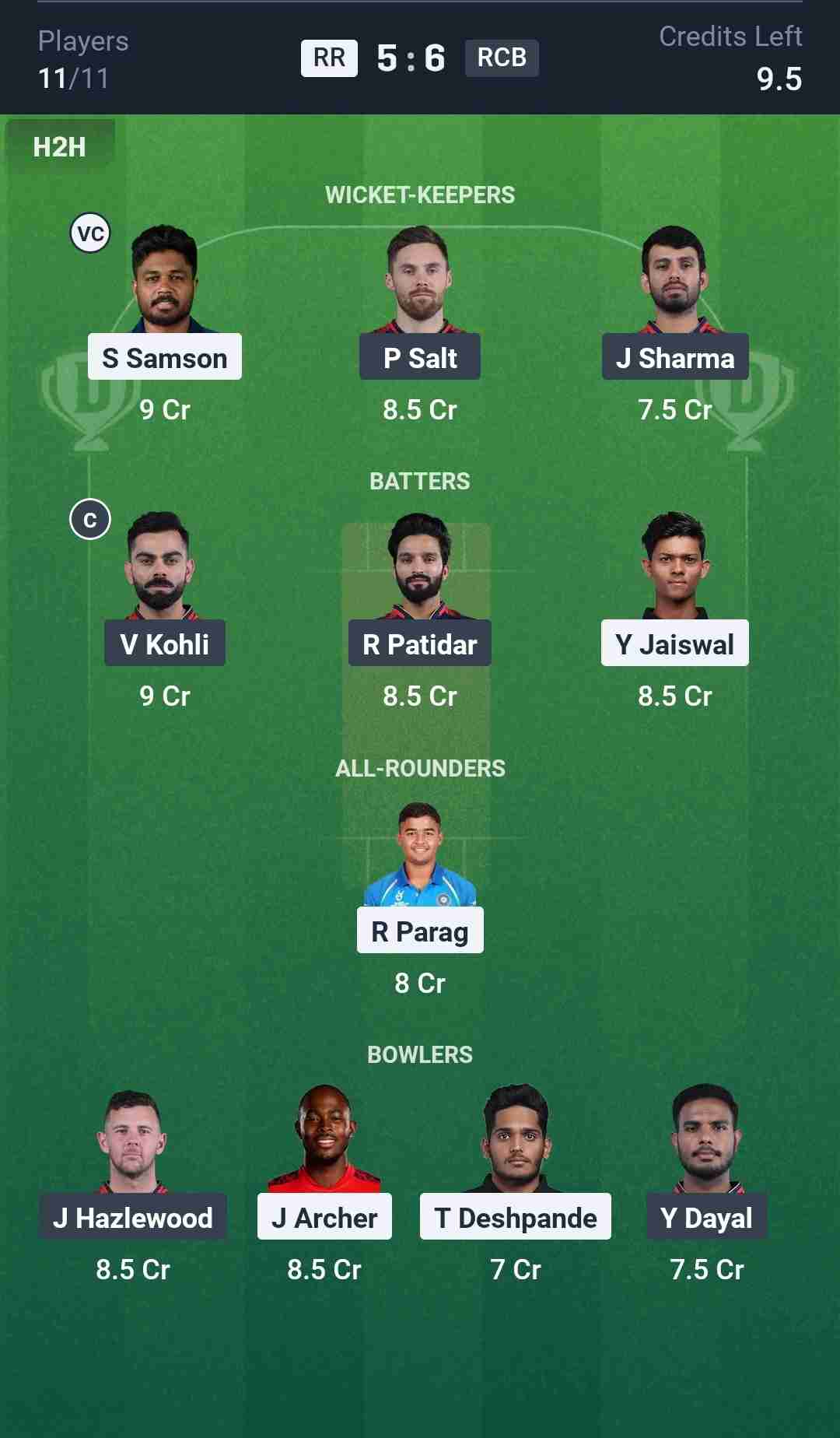 Fantasy Team Screenshot