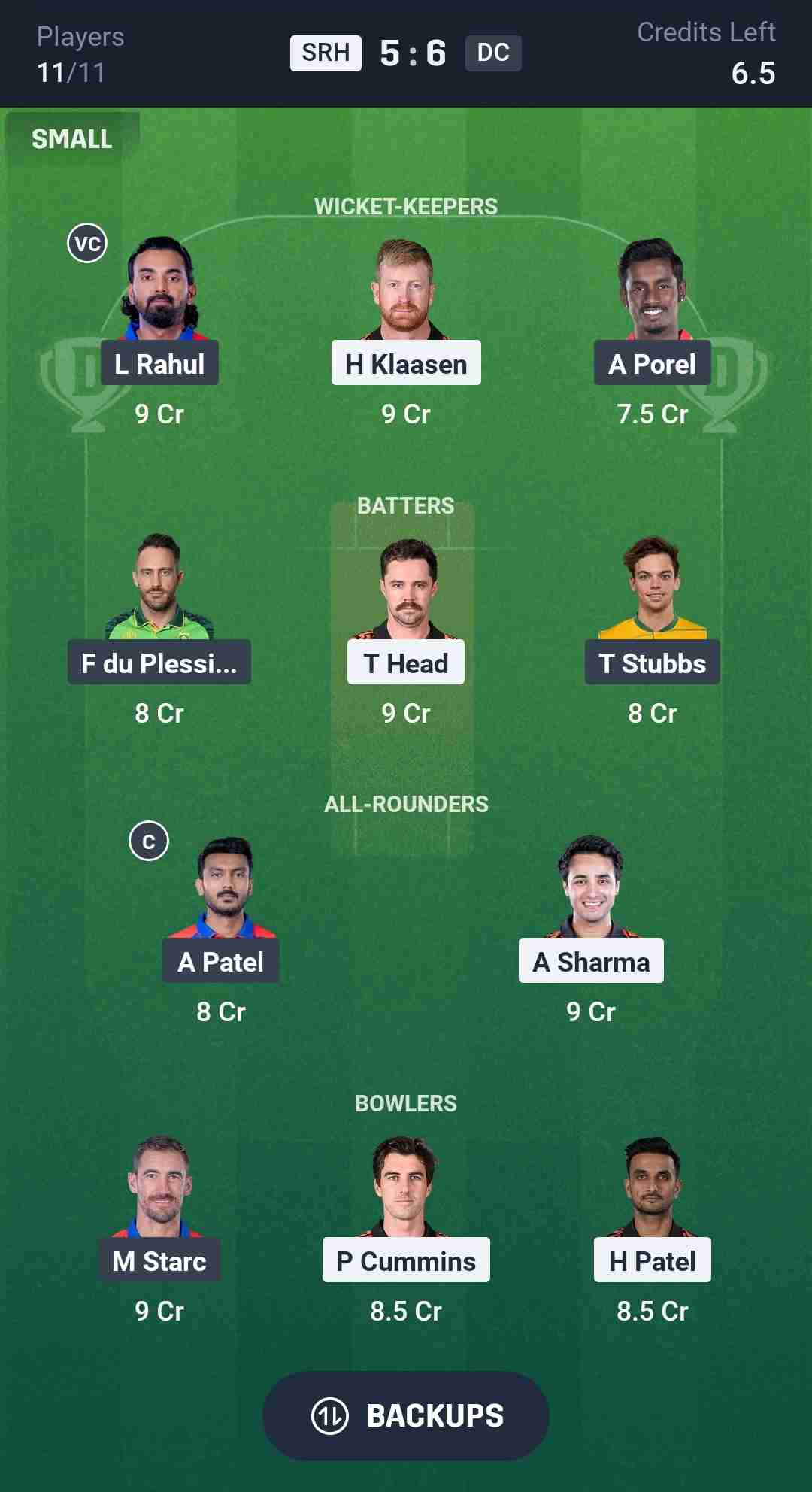 Fantasy Team Screenshot