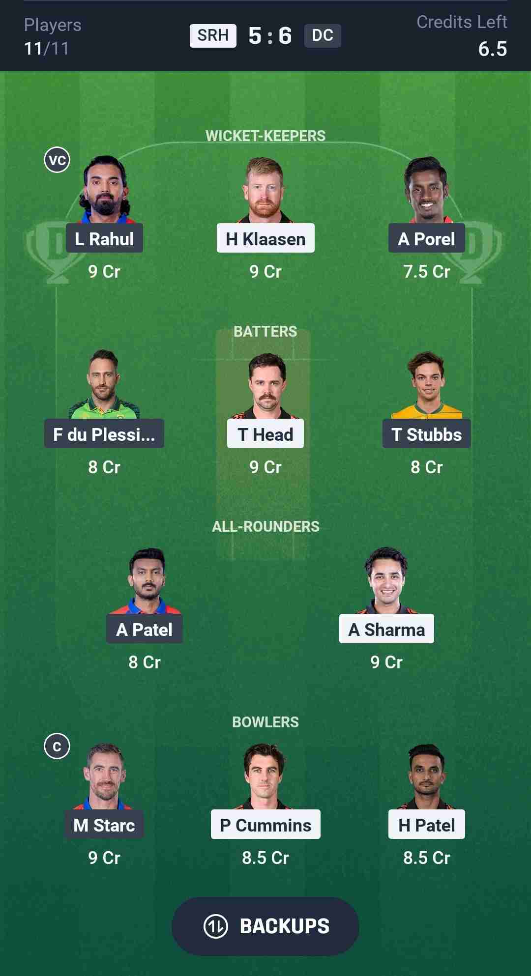 Fantasy Team Screenshot